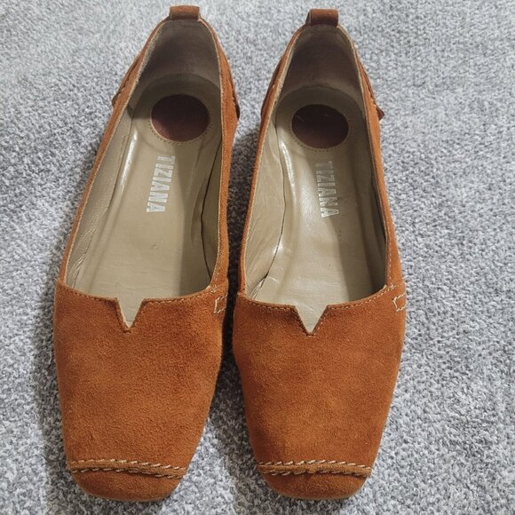 Tiziana Brown Suede Ballet‎ Flats 36 US (6) Business Casual Slip-on - Picture 3 of 9